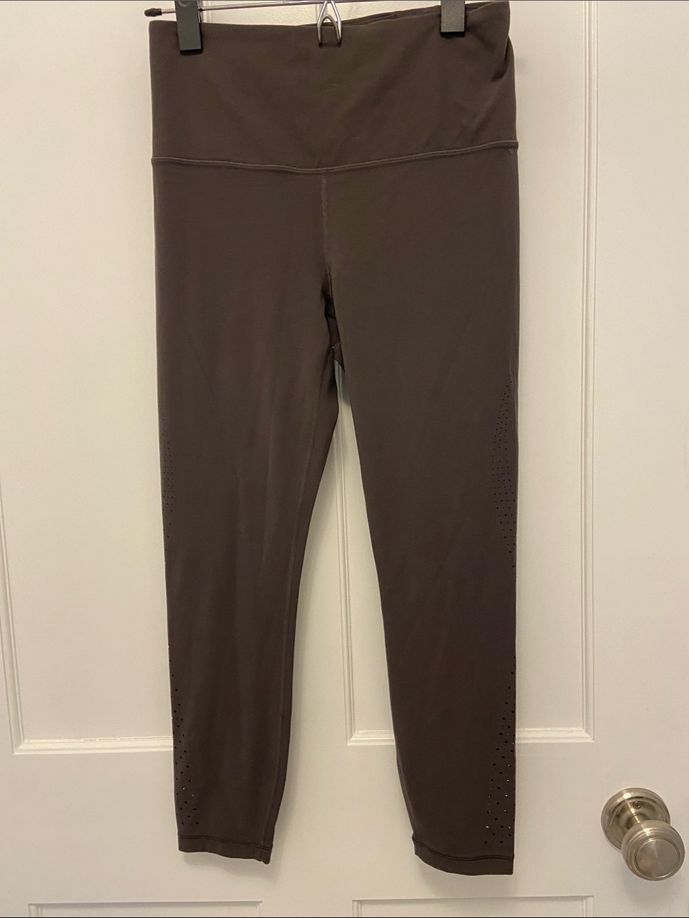 Athleta Slate Grey High-Rise Laser-Cut 7/8 Tights
